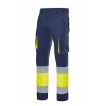 Pantalón stretch bicolor multibolsillos alta visibilidad Serie 303002S