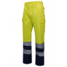 Two-tone high visibility pants with reflective tapes on the hem VELILLA Series 303001