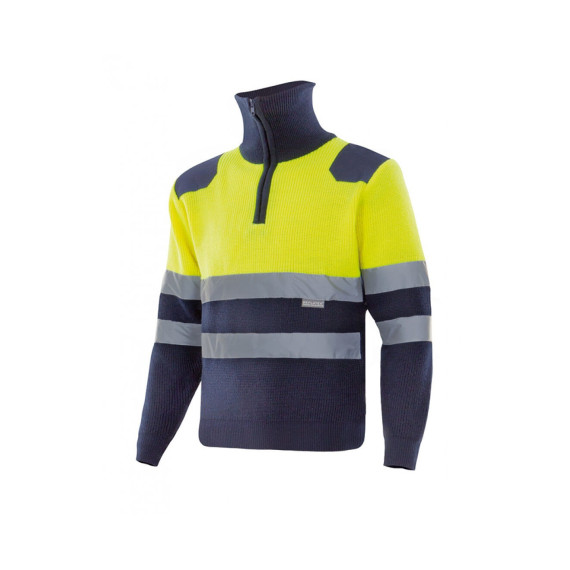 Jersey bicolor alta visibilidad con cremallera Serie 301001