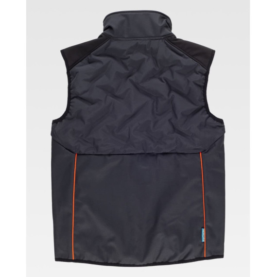 Chaleco acolchado combinado con tejido Workshell WF3026 WORKTEAM