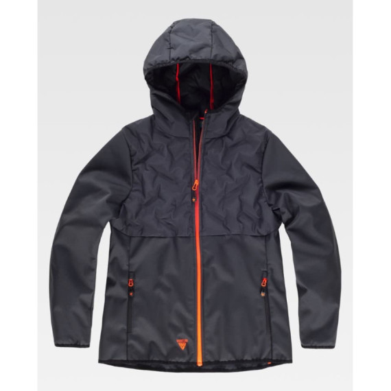 Jaqueta acolchoada de ultra-som e mulher encapuzada Softshell. Workteam wf3025