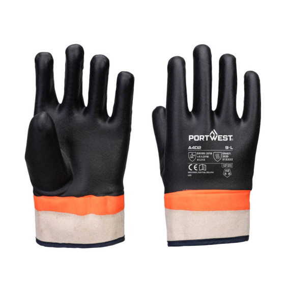 PVC glove with double dip and sandy grip Portwest A402