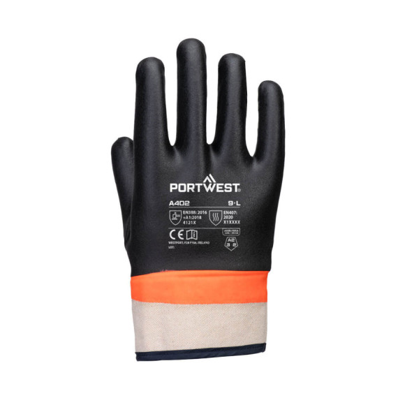 PVC glove with double dip and sandy grip Portwest A402