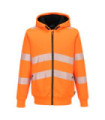 Winter Hoodie with Zip And High Visibility Portwest PW321