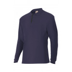 Polo azul navy de manga larga bicolor Serie P105503