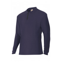 Polo azul navy de manga larga bicolor Serie P105503