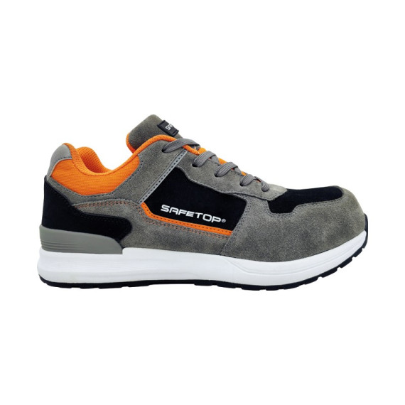 Zapato sport cordones S3S SR FO ESD suede gris/naranja SINIO SAFETOP