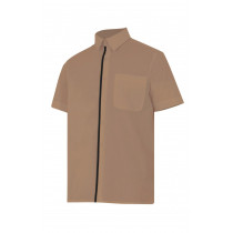 Camicia a manica corta beige serie P531