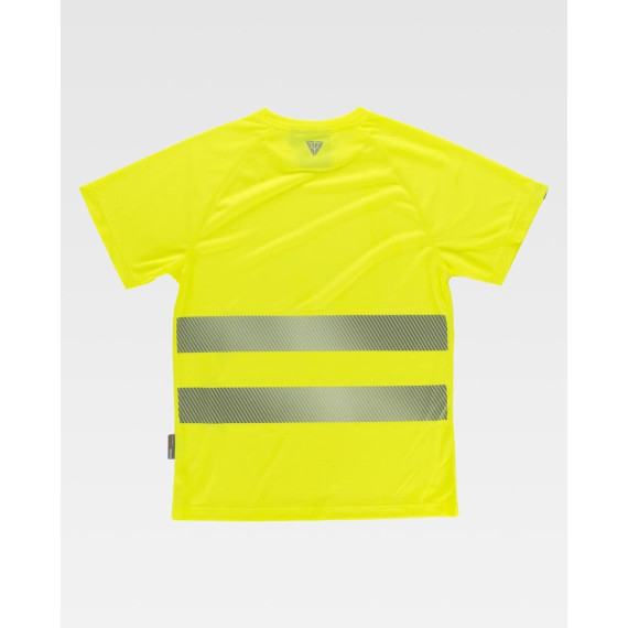 High Visibility T-Shirt Short Sleeve in Microphé Polyester with Segmented Reflective Ribbons C3970