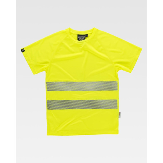 High Visibility T-Shirt Short Sleeve in Microphé Polyester with Segmented Reflective Ribbons C3970