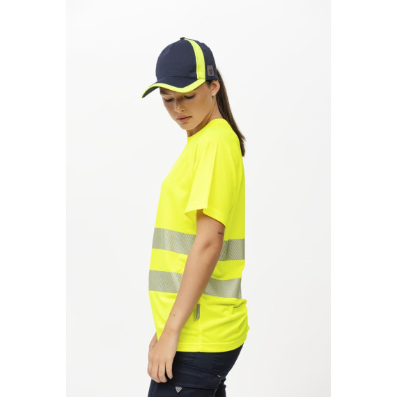 High Visibility T-Shirt Short Sleeve in Microphé Polyester with Segmented Reflective Ribbons C3970