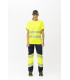 High Visibility T-Shirt Short Sleeve in Microphé Polyester with Segmented Reflective Ribbons C3970