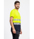 High visibility t-shirt combined short sleeve in polyester Microphé with segmented reflective tapes C3975