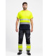 High visibility t-shirt combined short sleeve in polyester Microphé with segmented reflective tapes C3975