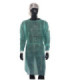 Disposable gown with elastic cuff, green polypropylene (Pack of 10 units)