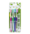 Cepillos de dientes con firmeza suave con tapa 4x1