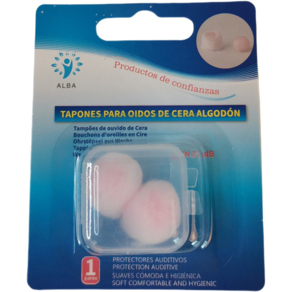 Bouchons d'oreille, coton rose cire