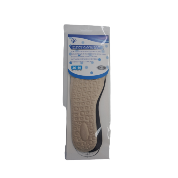 Massagem de molde de espuma 3D para mulheres tamanho 36-40 (1 par)