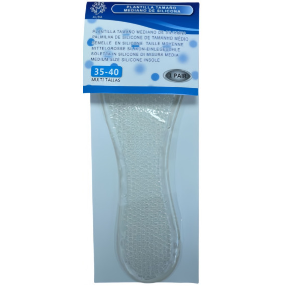 Plantilla tamaño mediano de silicona talla 35-40 (1 par)