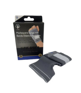 Long wristband with adjustable elastic band