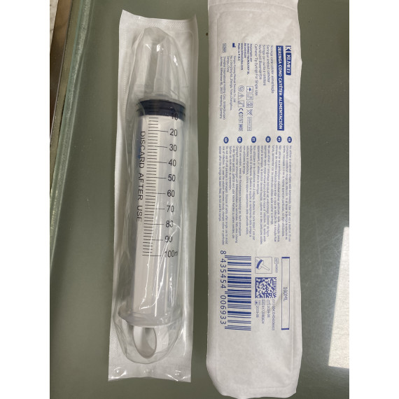 Jeringas con punta de catéter de 100 ml (Paquete de 25 Unds)