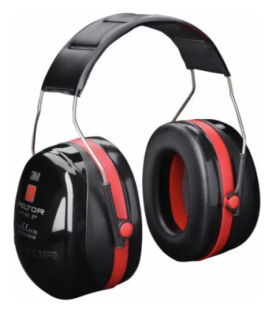 OPTIME III earmuffs headband HIVIZ P3E black/red 3M PELTOR