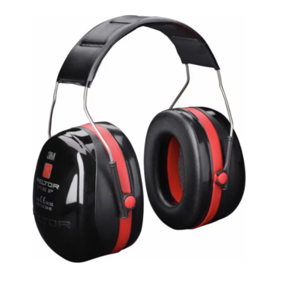 Oreillettes OPTIME III version serre-tête HIVIZ P3E noir/rouge 3M PELTOR