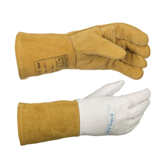 Guante para soldadura combinado XL: Mano izquierda 10-2000 y mano derecha 10-1009 WELDAS