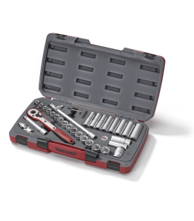 Mecca Pro 1/2" Socket Wrench Set, 6 points, 34 pieces T1234 TENG TOOLS