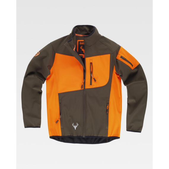 Chaqueta Workshell combinada con cuello alto y cubrecosturas interior WORKTEAM S8633