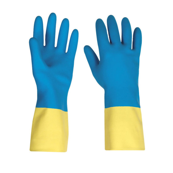 Bicolor Chemical Latex-Neoprene Luva Power Bicolor Safforop (12 pares)