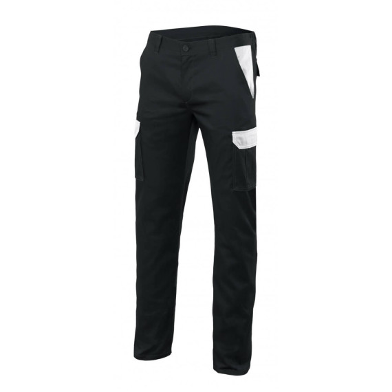 Black Stretch Two-tone Pants Multibolsillos Series PT103002S