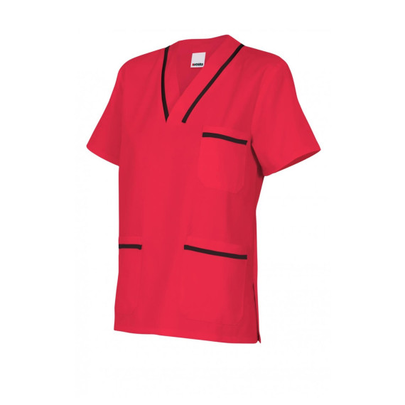 Camisola pijama roja coral de manga corta Serie B589
