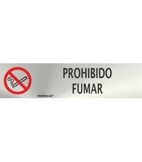 Signal d'information rectangulaire Interdiction de fumer en acier inoxydable de 0,8 mm 50 x 200 mm SEKURECO