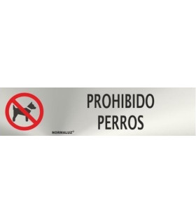 Prohibido perros, cartel informativo de acero inoxidable de 50 x 200 mm SEKURECO