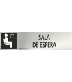 Cartel informativo d acero inoxidable rectangular Sala de espera 50x200mm SEKURECO