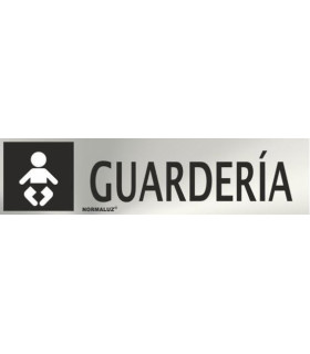 Signalisation en acier inoxydable Crèche de 0,8 mm 50 x 200 mm SEKURECO