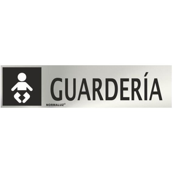 Señal informativa de acero inoxidable Guardería de 0'8mm 50 x 200 mm SEKURECO