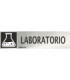 Sinal informativa de aço inoxidável Laboratório (adesivo de 0,8mm) 50 x 200 mm SEKURECO