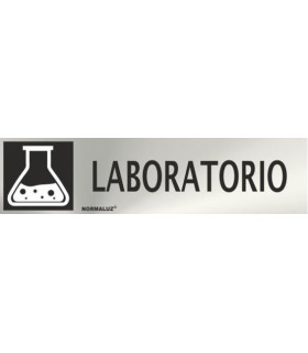 Signalisation en acier inoxydable Laboratoire (adhésif de 0,8 mm) 50 x 200 mm SEKURECO