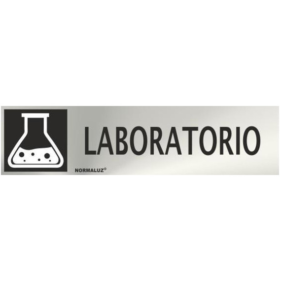 Informationsschild aus Edelstahl Labor (Kleber von 0,8 mm) 50 x 200 mm SEKURECO