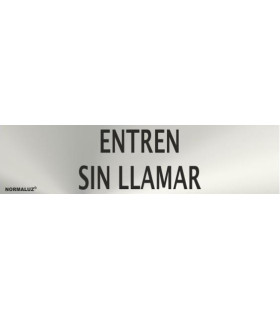 Cartaz informativo industrial Entrar sem chamar 50x200mm (aço inoxidável) SEKURCO