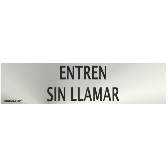 Panneau d'information industriel Entrer sans frapper 50x200mm (acier inoxydable) SEKURCO