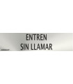 Panneau d'information industriel Entrer sans frapper 50x200mm (acier inoxydable) SEKURCO