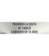 Señal informativa de acero inoxidable Prohibida la Venta de Tabaco A Menores de 18 años de 0'8mm 50 x 200 mm SEKURECO