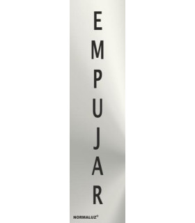 Cartaz vertical de aço inoxidável Empurrar, de 0,8mm 50 x 200 mm SEKURECO