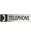 Sinal Informativa inglês Telefone Aço Inoxidável de 0,8mm 50 x 200 mm SEKURECO