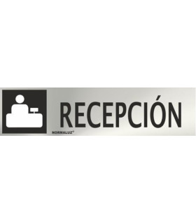 Informative Sign Stainless Steel Reception 0.8mm 50 x 200 mm SEKURECO