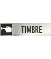 Cartel informativo TIMBRE rectangular de acero inox. 0'8mm 50 x 200 mm SEKURECO