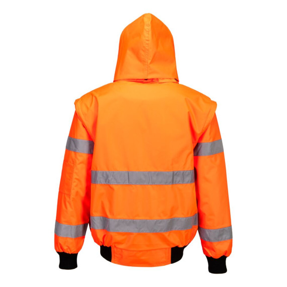 Hochsichtbare wasserdichte 3-in-1-Jacke mit elastischen Ärmeln PORTWEST C467